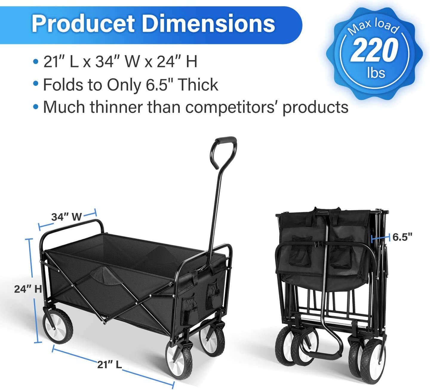 Folding wagon made in china, wagon outdoor for camping