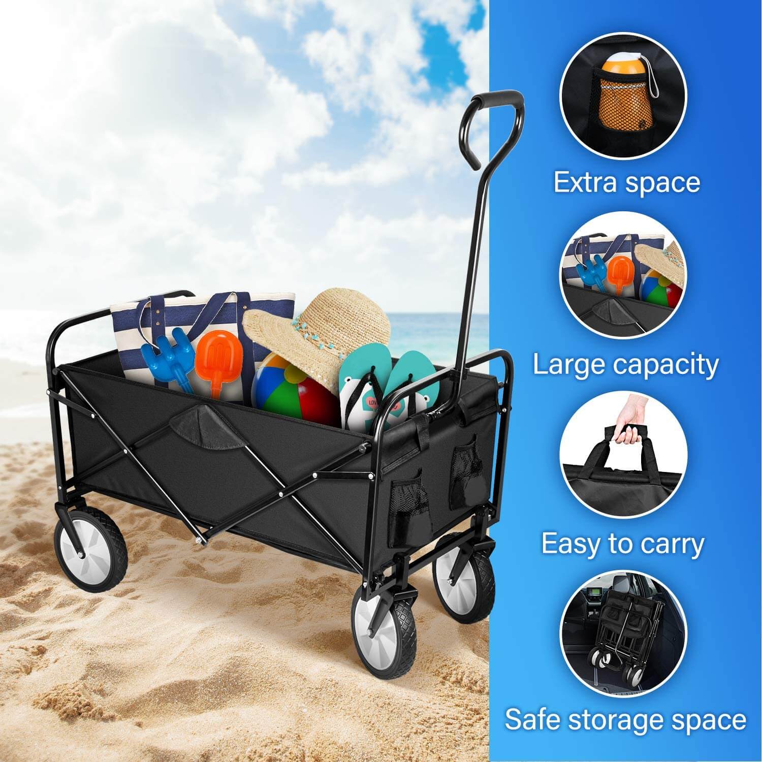 Folding wagon made in china, wagon outdoor for camping