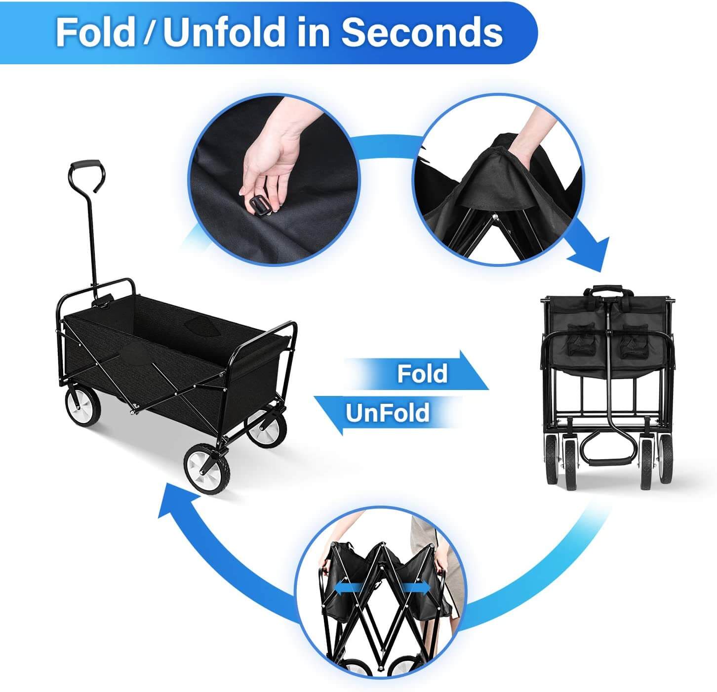 Folding wagon made in china, wagon outdoor for camping