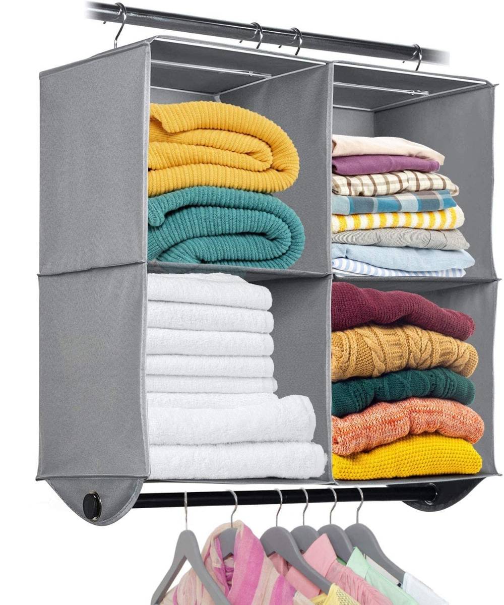 Hanging Closet Organizers with 4 Shelves