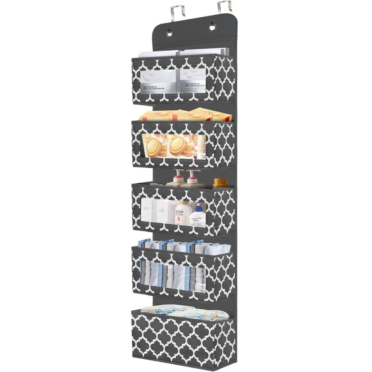 Over The Door Hanging Organizer with 5 Large Pockets