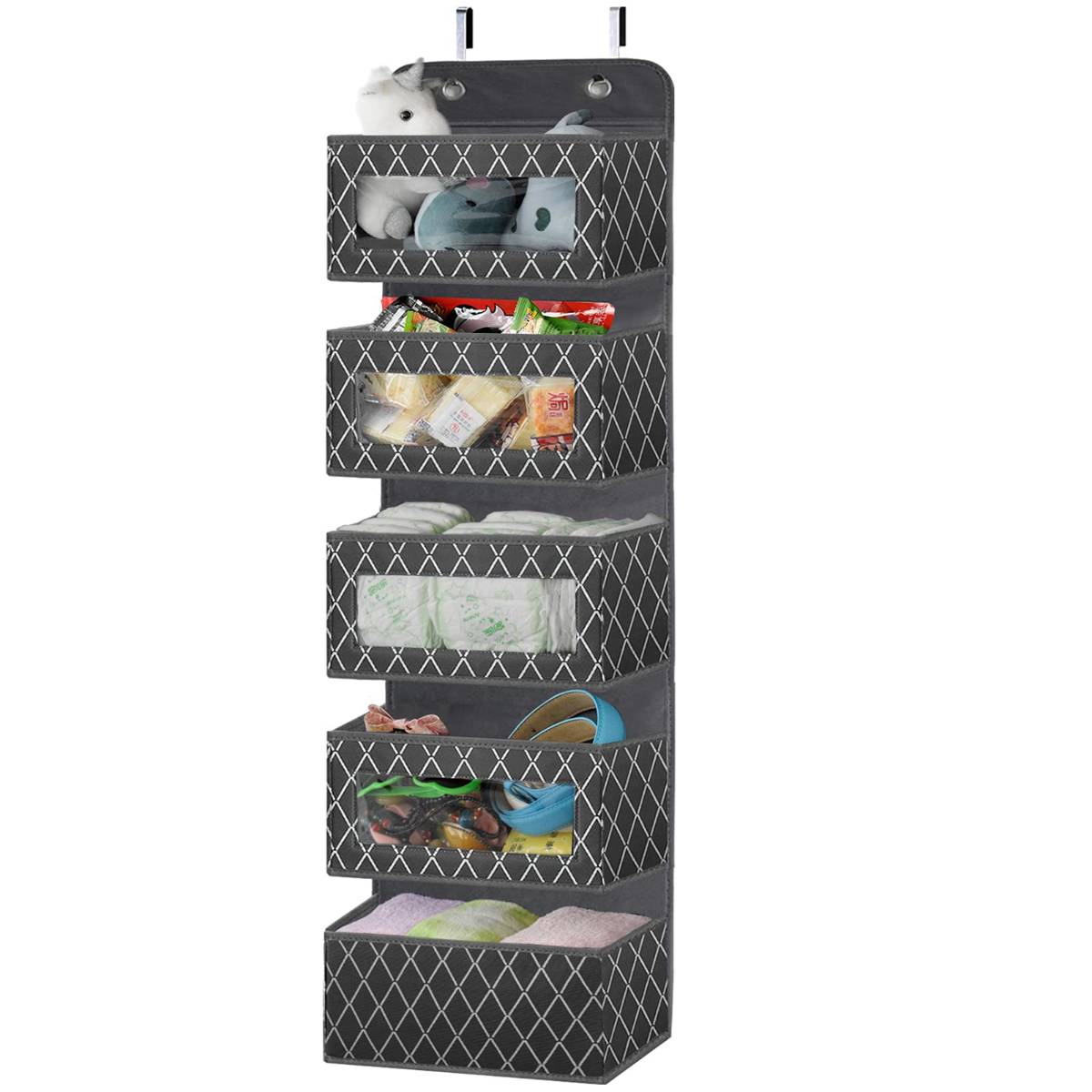 Over the Door Hanging Organizer with 5 Large Pockets