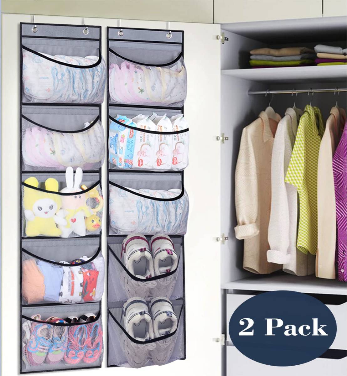 Over The Door Organizer Storage with 5 Pockets