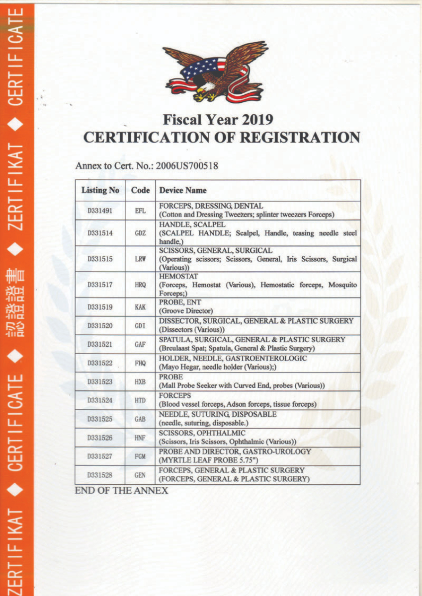 Quality Inspection Certificate