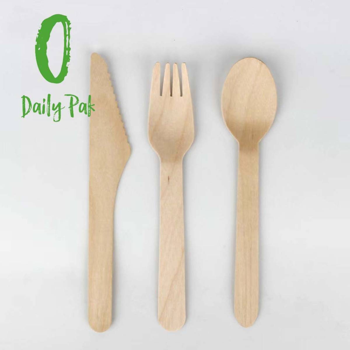 Disposable wooden cutlery mix