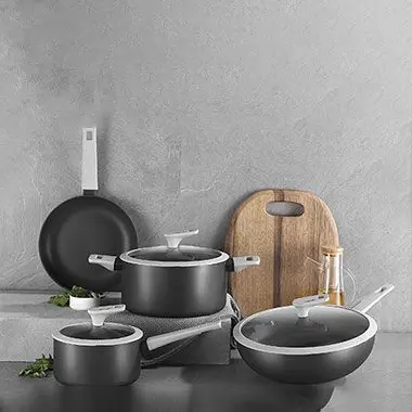 cheaper cookware set of pressed aluminum