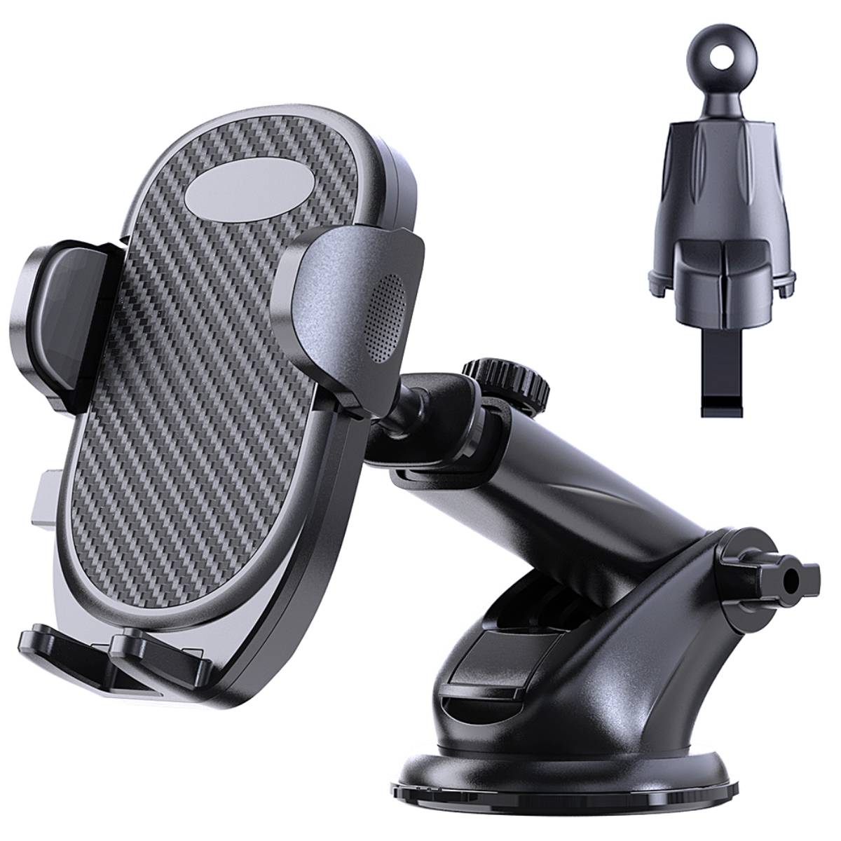 3 in 1 Retractable Dashboard Phone Holder Strong Suction Windshield Phone Mount Metal Hook Car Air Vent Mobile Holder For 4-7"