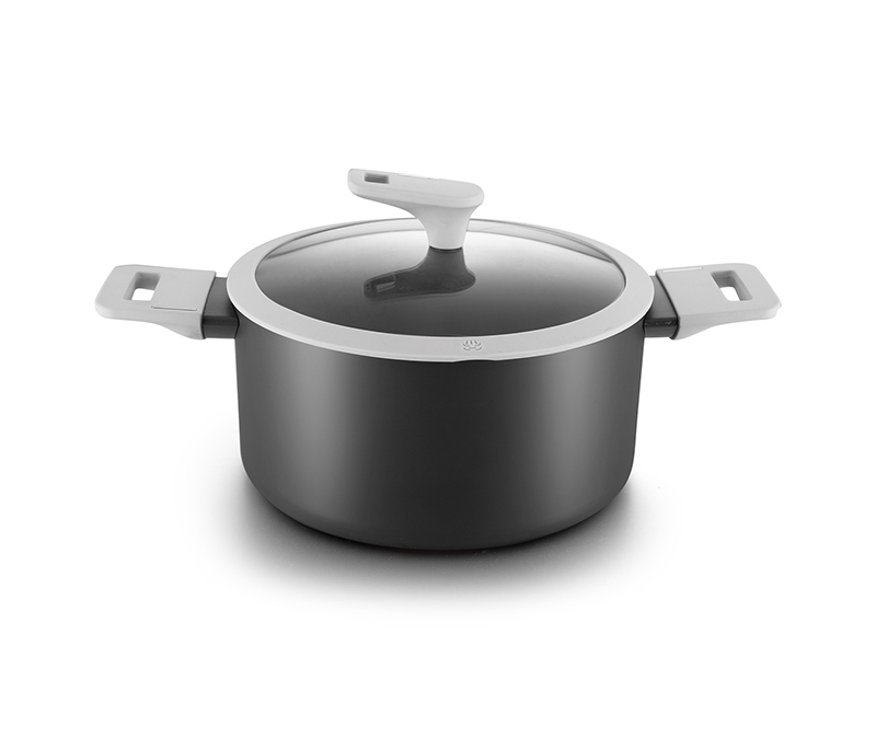 Pressed aluminum non-stick stock pot