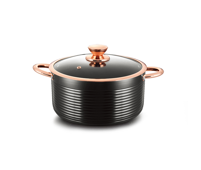 Pressed aluminum non-stick stock pot