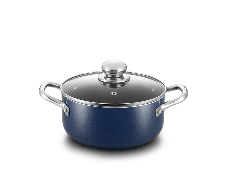 Pressed aluminum non-stick stock pot