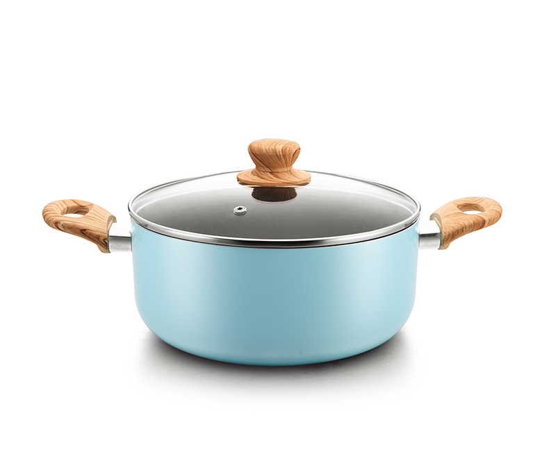 Pressed aluminum non-stick stock pot