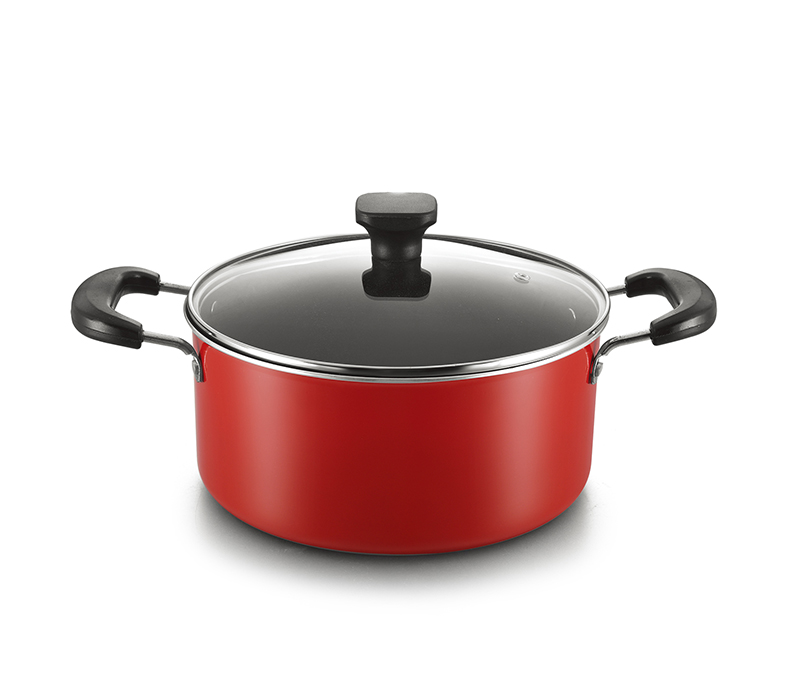 Pressed aluminum non-stick stock pot