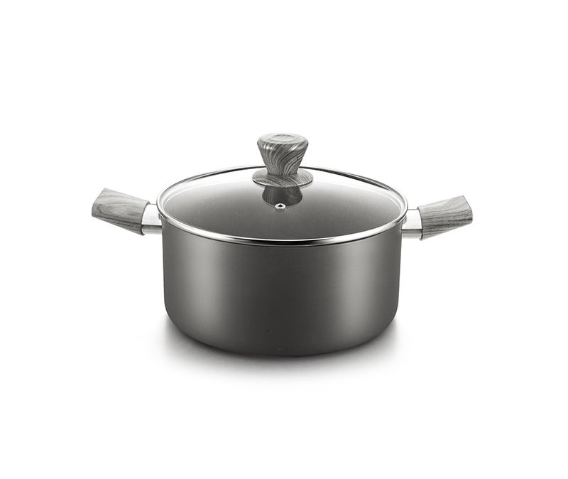 Pressed aluminum non-stick stock pot