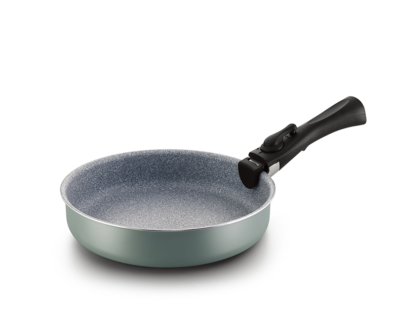 Pressed aluminum non-stick deep fry pan