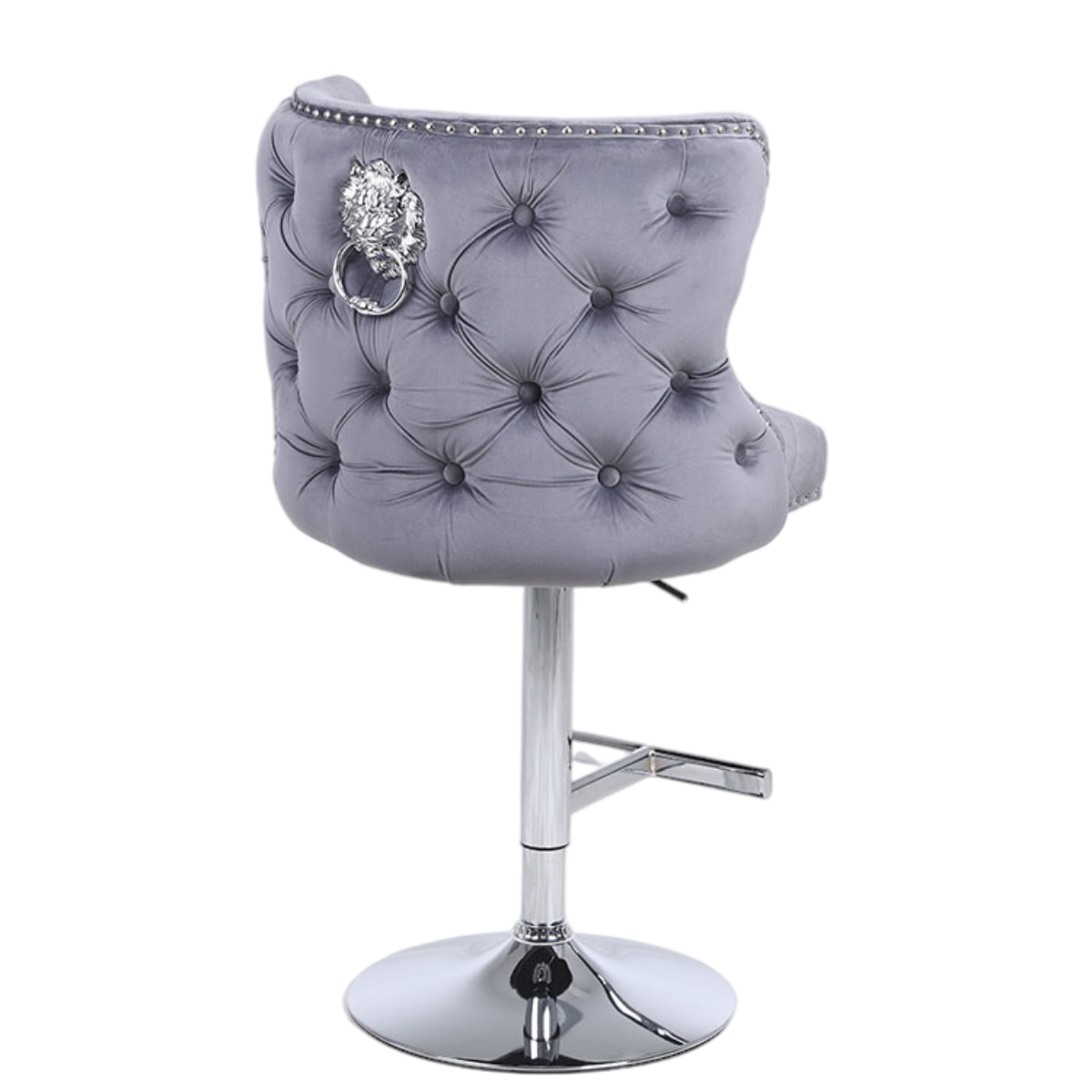 Lion knocker bar stools grey