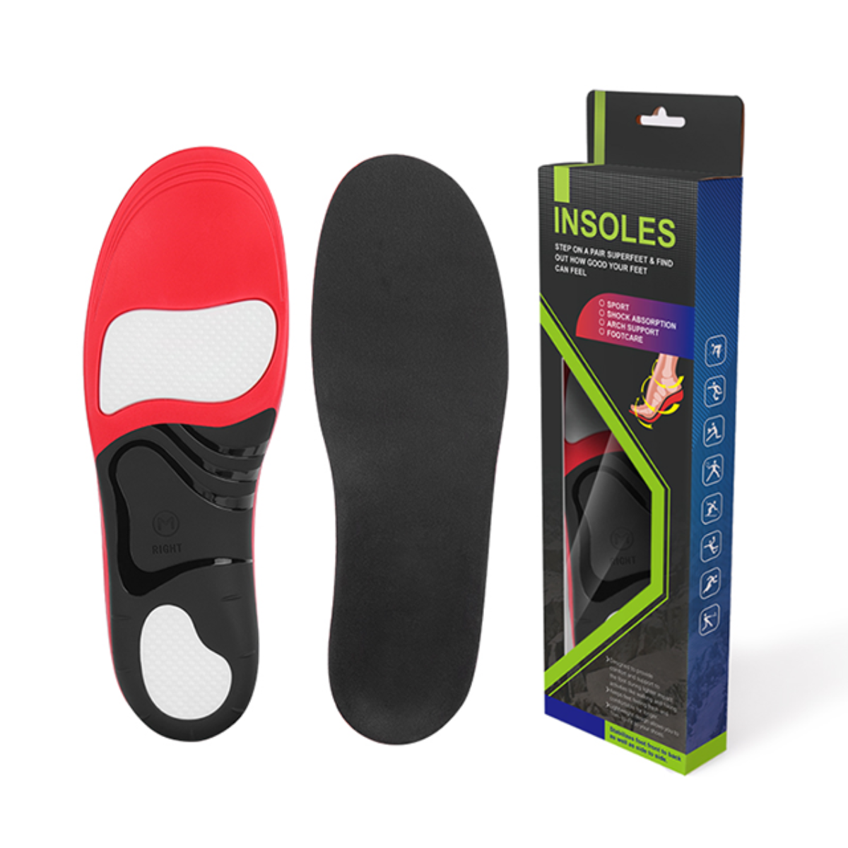 New Premium Orthotic PU Insoles Orthopedic Flat Feet Health Sole Insert Arch Support Insole orthotic insole
