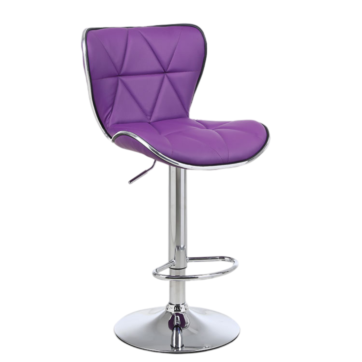 Purple swivel bar stool