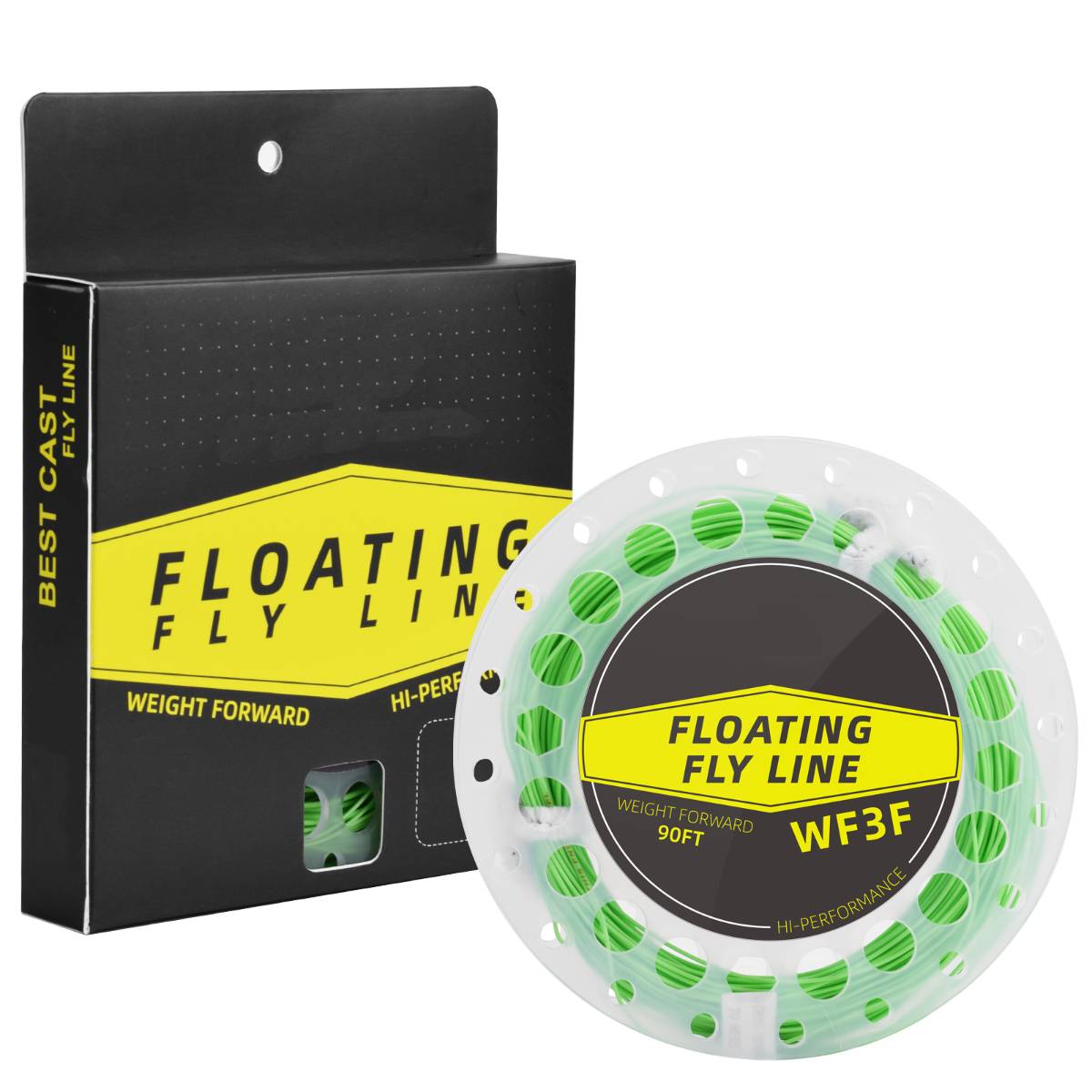 SF Fly Fishing Floating Line with Welded Loop Weight Forward 90FT WF2-8F, Spring Green
