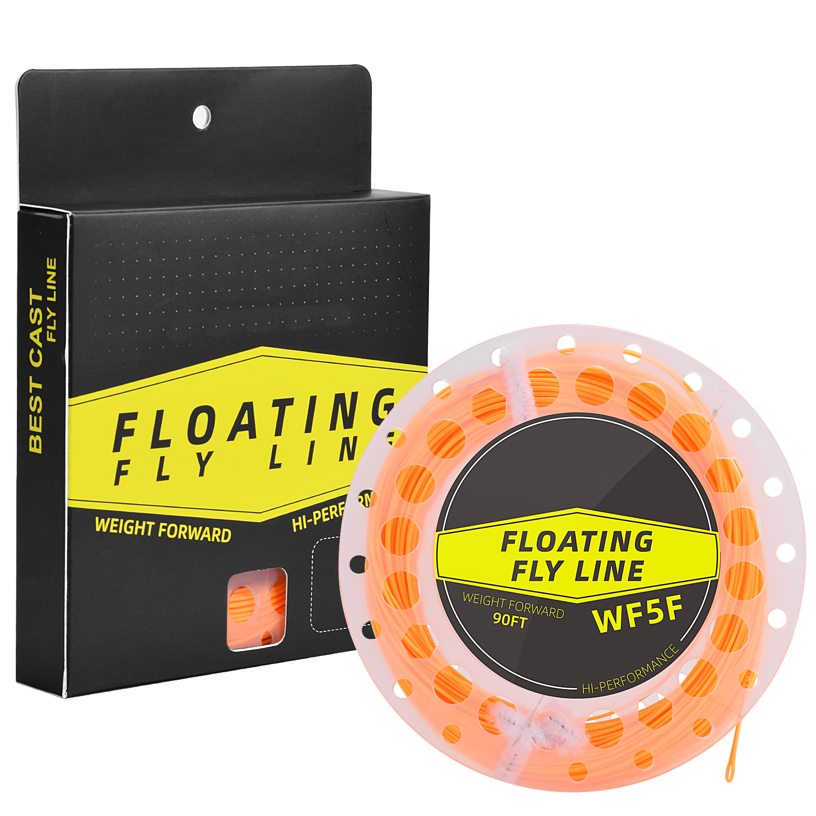 SF Fly Fishing Floating Line with Welded Loop Weight Forward 90FT WF2-8F, Orange