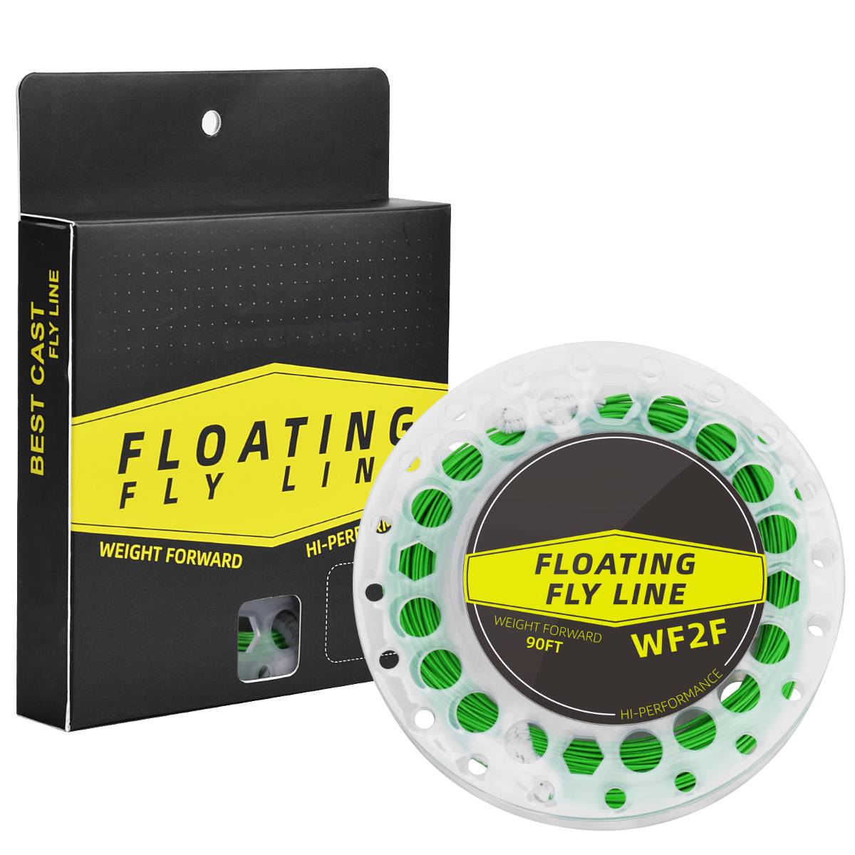 SF Fly Fishing Floating Line with Welded Loop Weight Forward 90FT WF2-8F, Grass Green