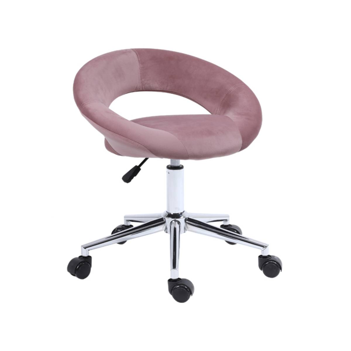 Velvet chair with wheels
