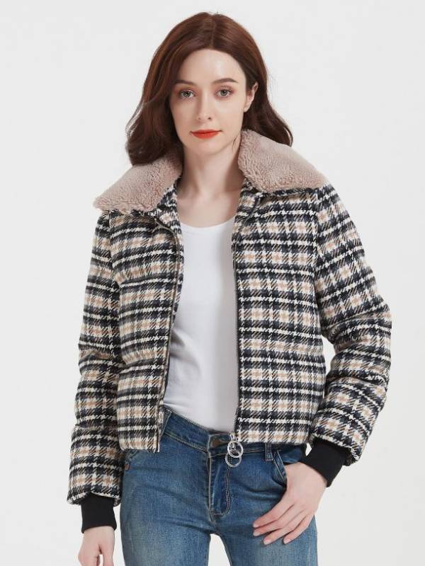 Plaid Lapel Jacket