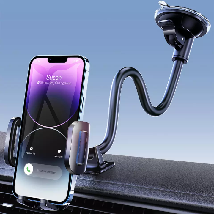 Universal Gooseneck Long Arm Windshield Window car mobile cell phone holder stand for car mount with Anti-Shake Stabilizer