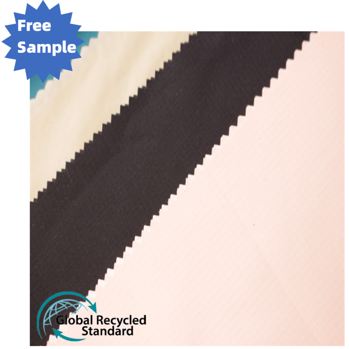 Recycled polyester mechanical stretch fabric