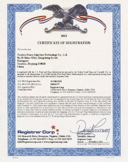 FDA certificate 