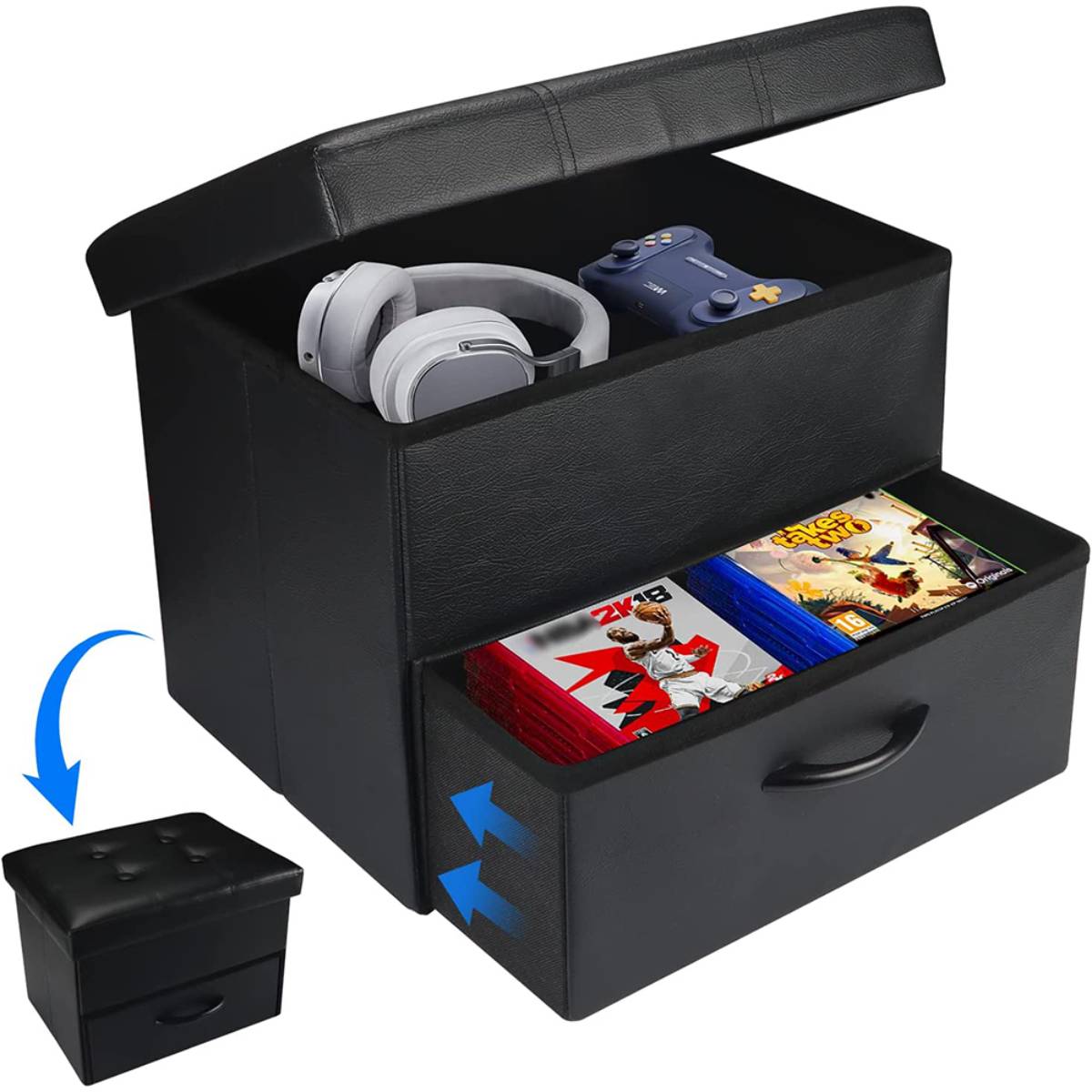 New Foldable Soft Comfortable Multifunctional Portable Storage Ottoman