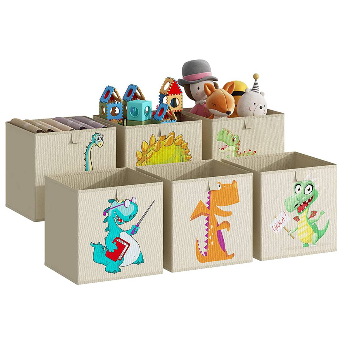 Children Foldable Multifunctional Cartoon Dinosaur Open Storage Box