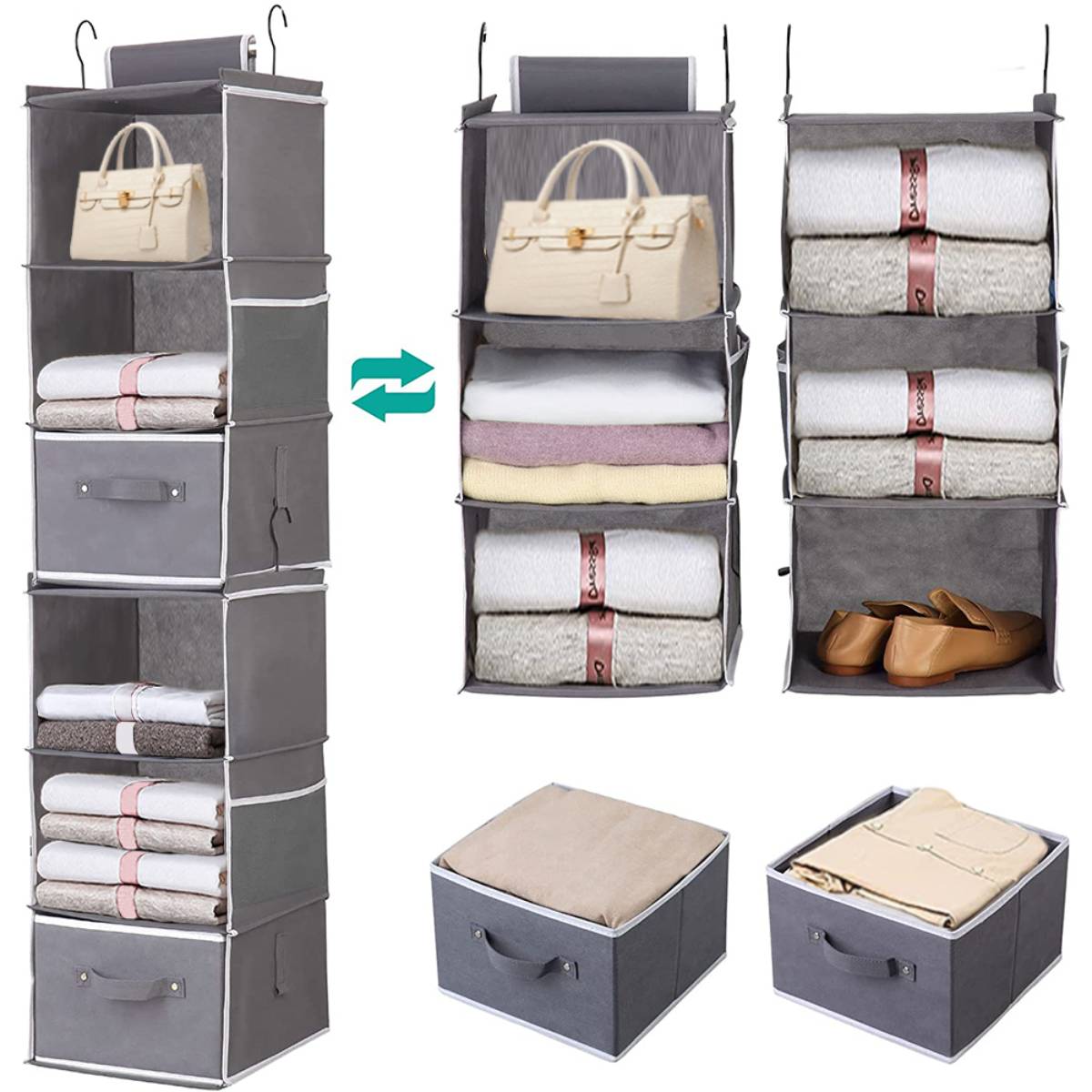 Hanging Wardrobe Storage Hanging Rack Organizer for Clothes Shoes