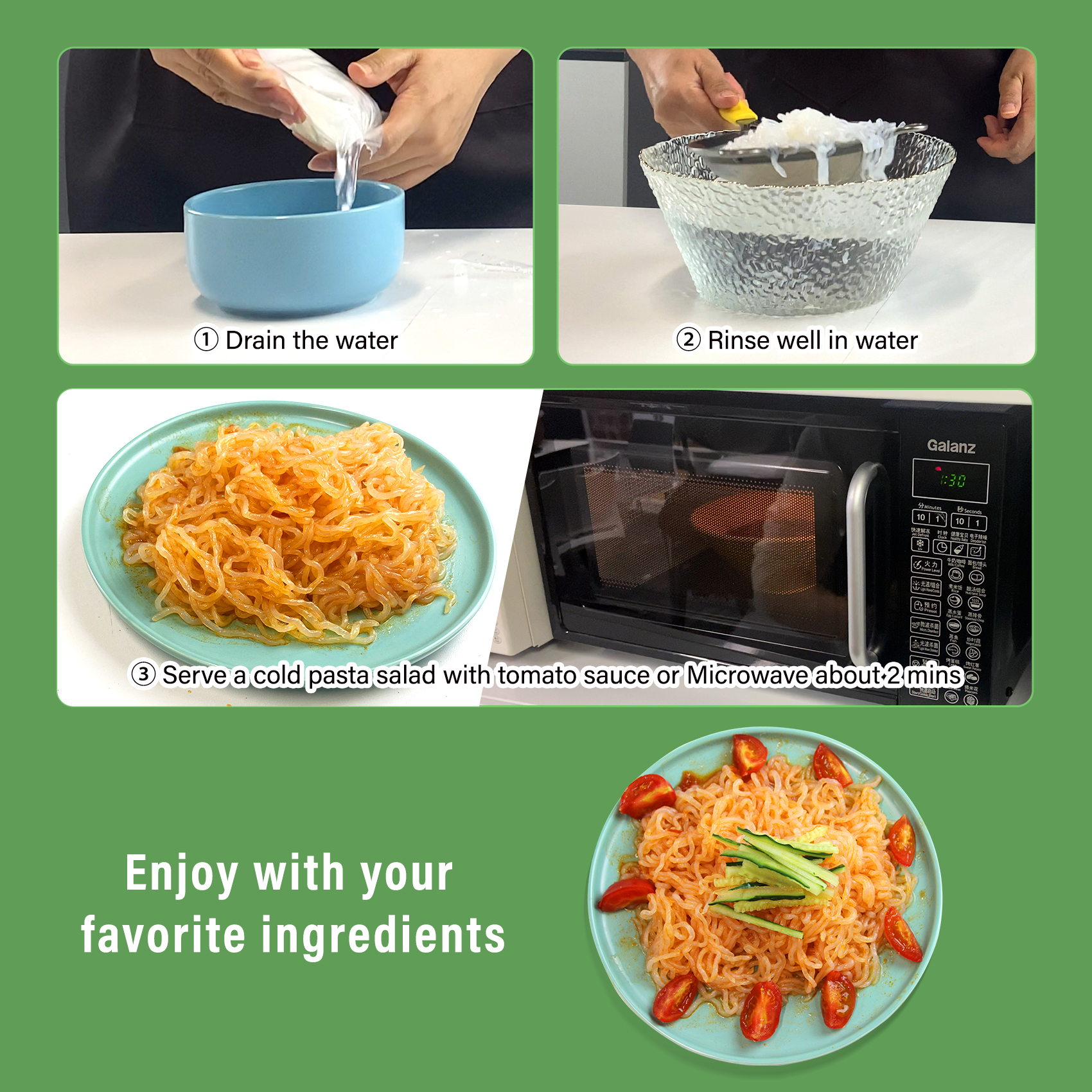 A brief introduction of how to cook Tomato Flavor Konjac Angel Hair