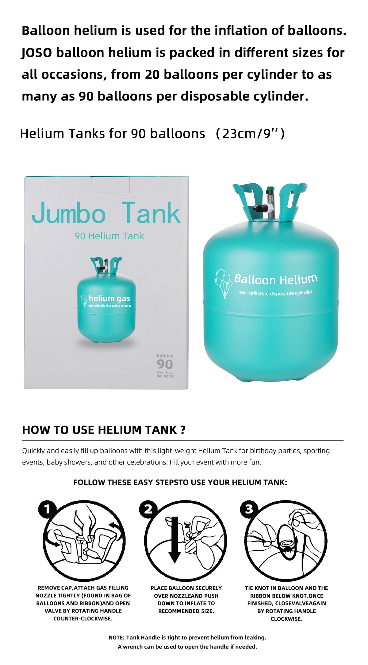 Jumbo 90 Helium Balloons Tank