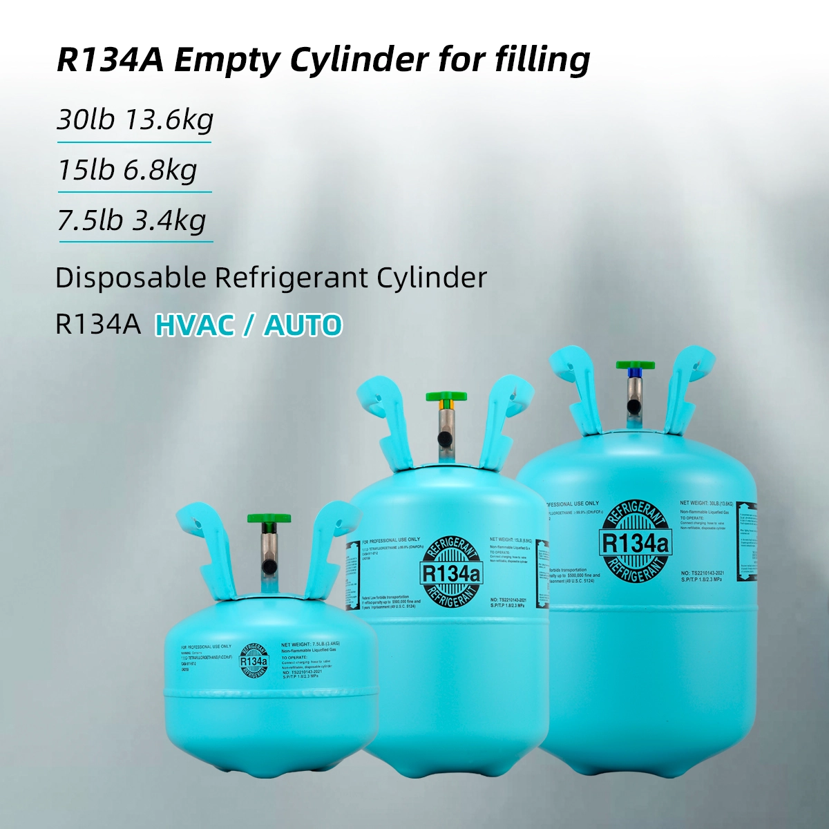 R134A Refrigerants Cylinder