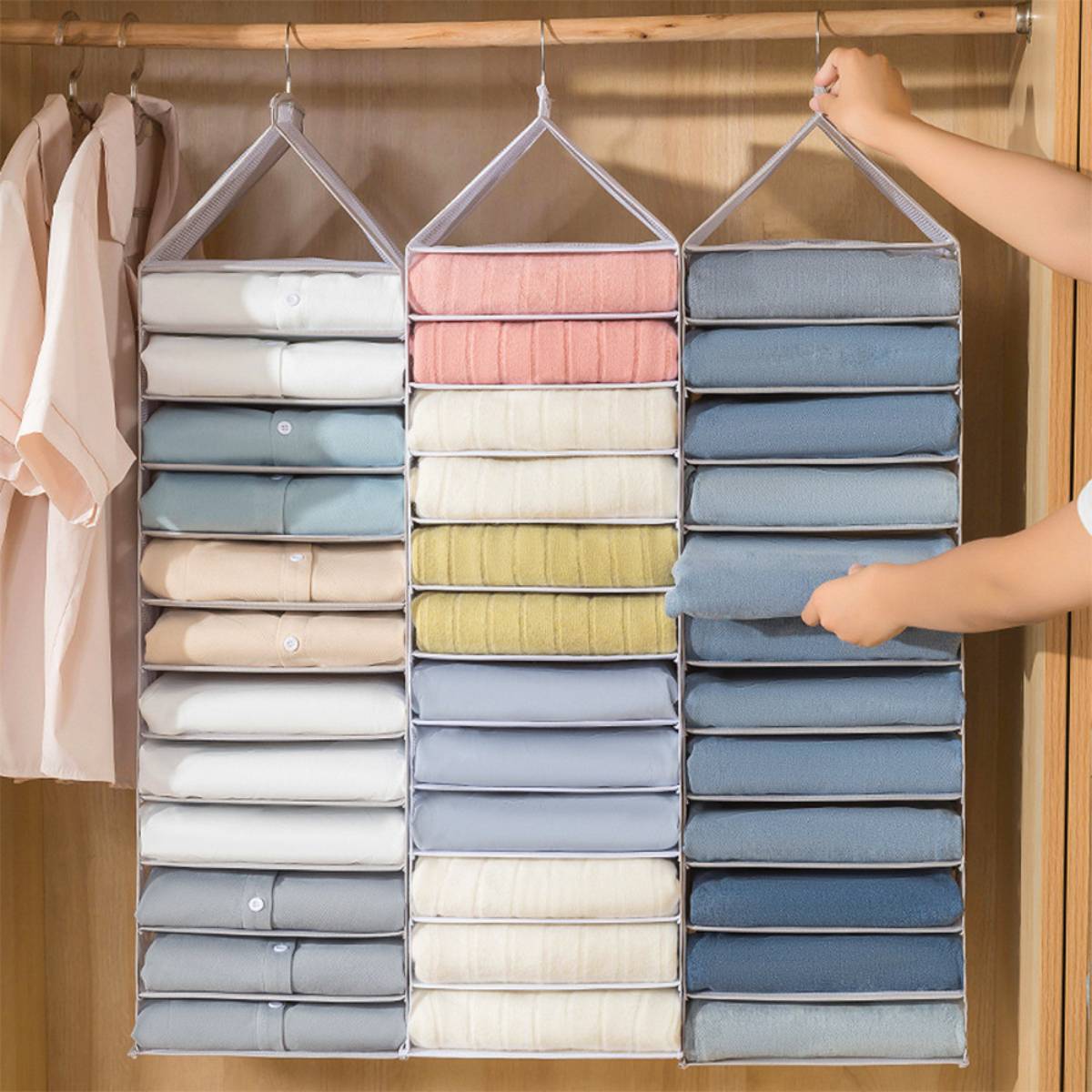 hanging wardrobe storage hanging closet organizer for clothes