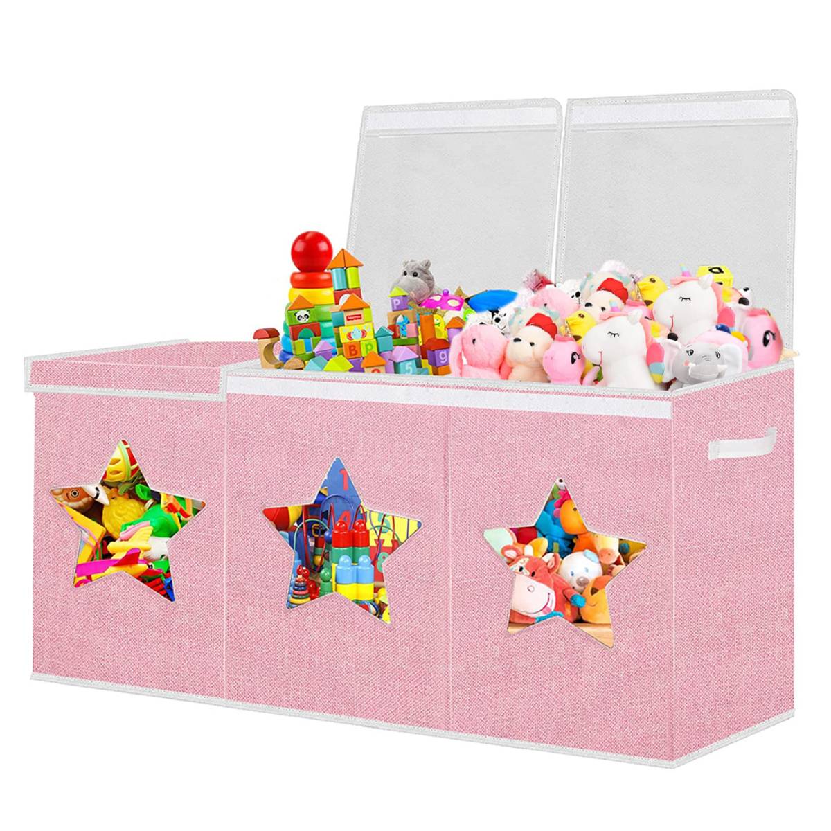 Wholesale Price Foldable Sustainable Stocked Fabric Three Fold Toy Box