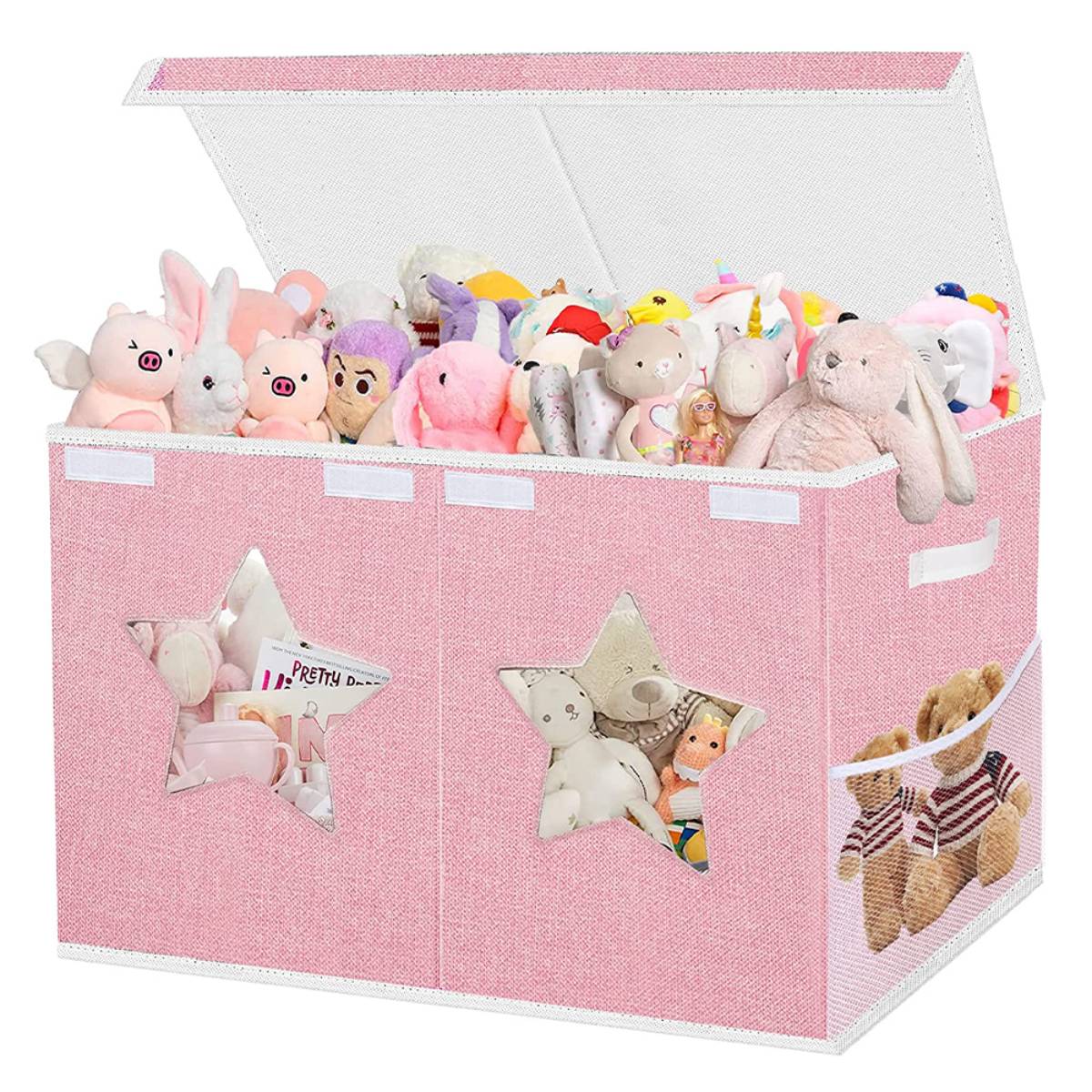 Home Foldable Children's Cartoon Toy Box With Net