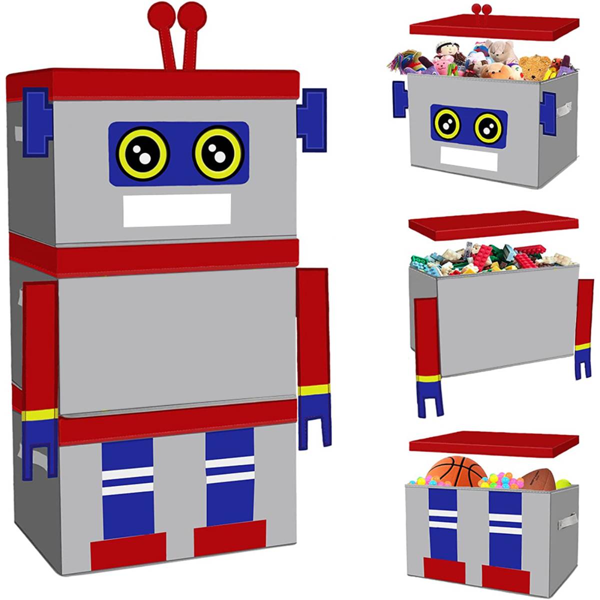 Cartoon Robots Assemble Detachable And Foldable Toy Storage Box