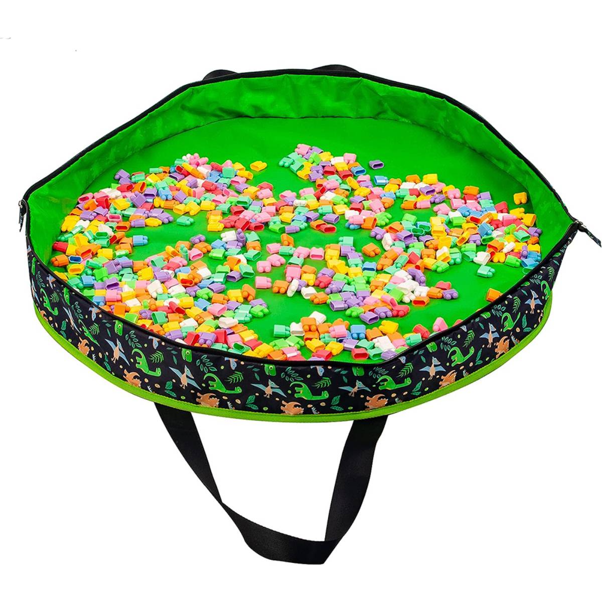 Foldable Play Mat Bag Stuffed Animal Toy Storage Bag with Handles Zipper