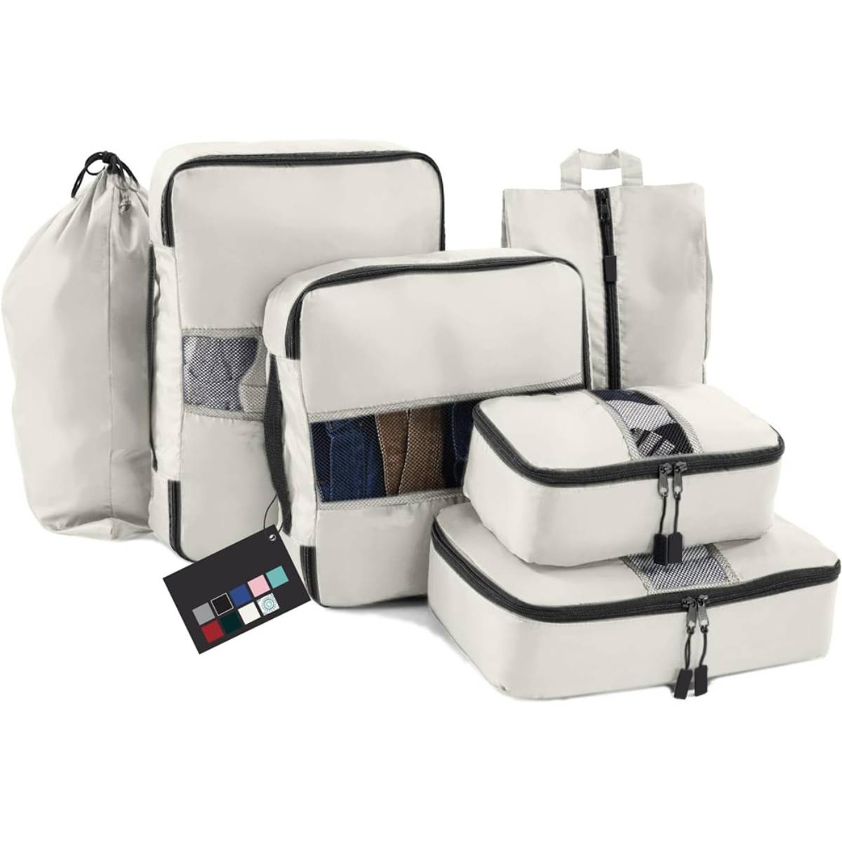2023 amazon hot sale compression 6 pcs packing cubes for travel