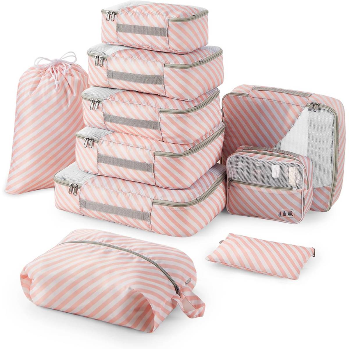 2023 amazon hot sale compression 8 pcs suitcase compressible luggage packing cubes