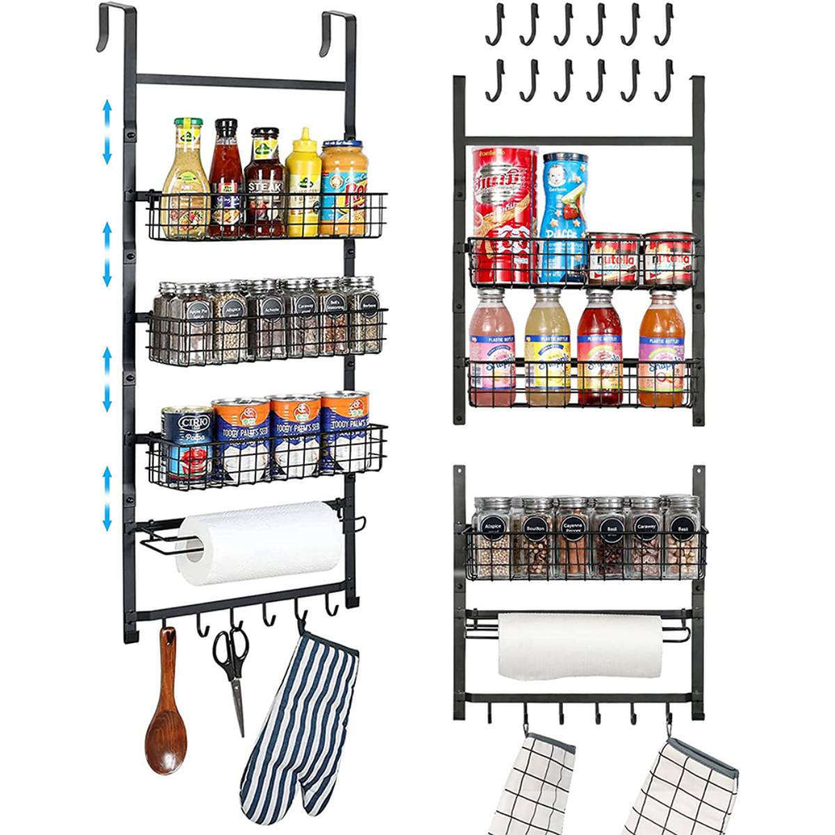 Three Layers Of Metal Hanging Kitchen Bedroom Bathroom Hanging Storage Rack