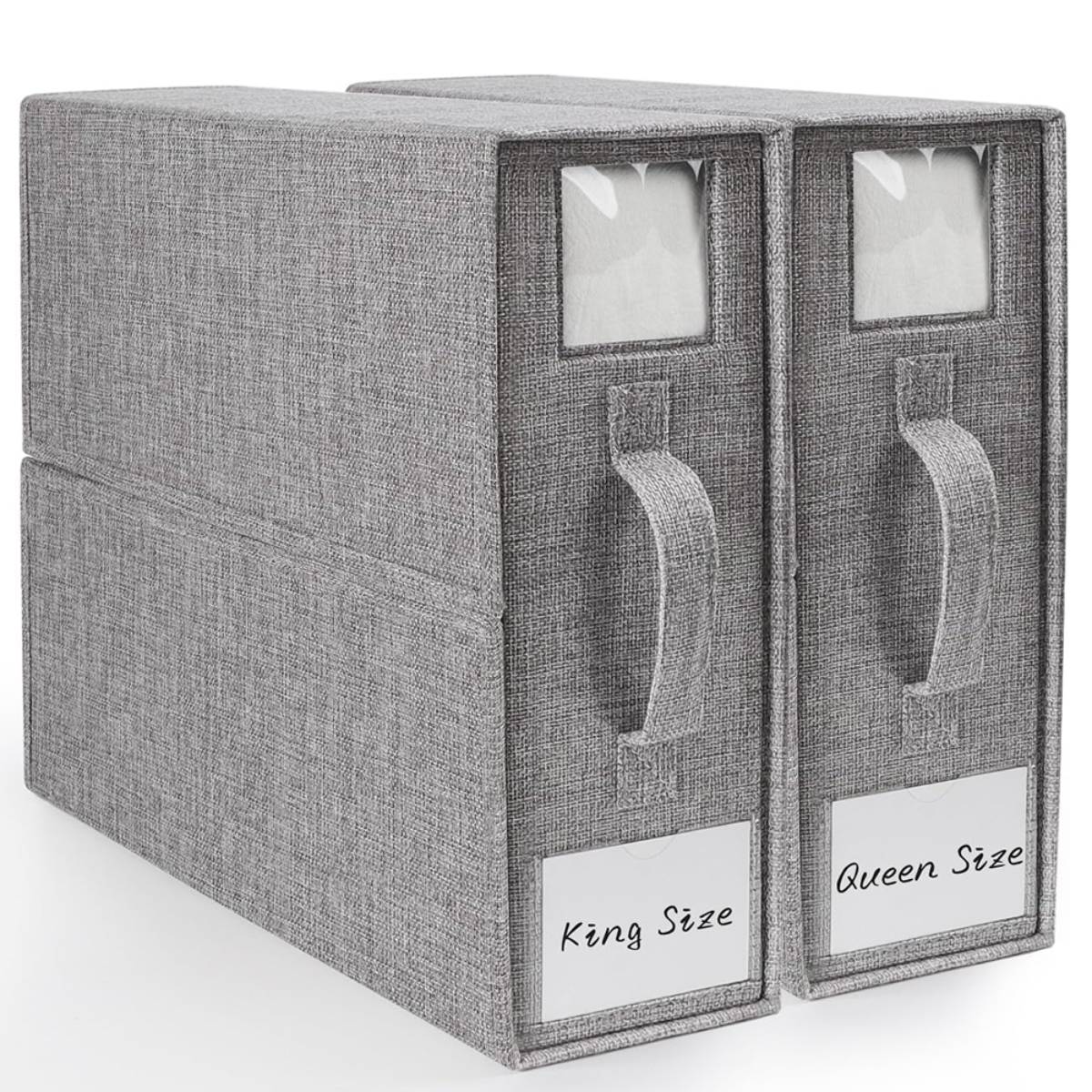 OEM Foldable Sheet Organizer Cube Bedding Sheet Storage Box Bins With Clear Window