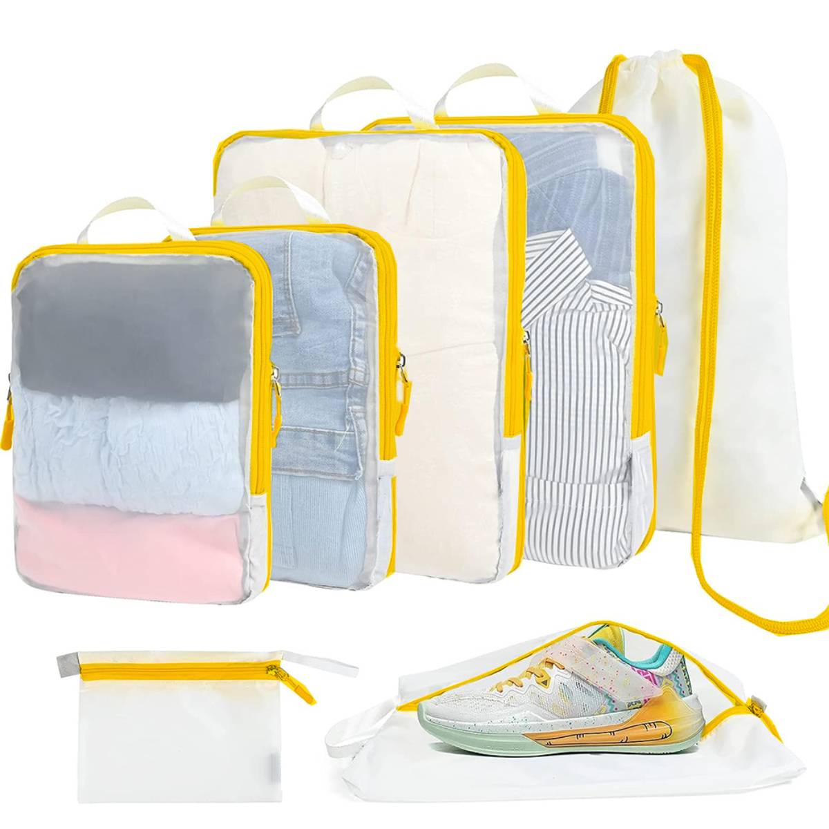 Foledable Compression Luggage Organizer Packing Cubes For Travel