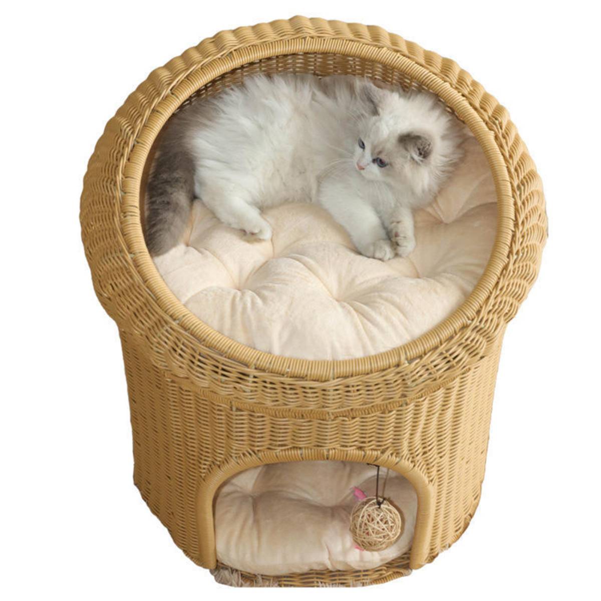 Newly Designed Breathable Bamboo Woven Pet Cat Nest For Home