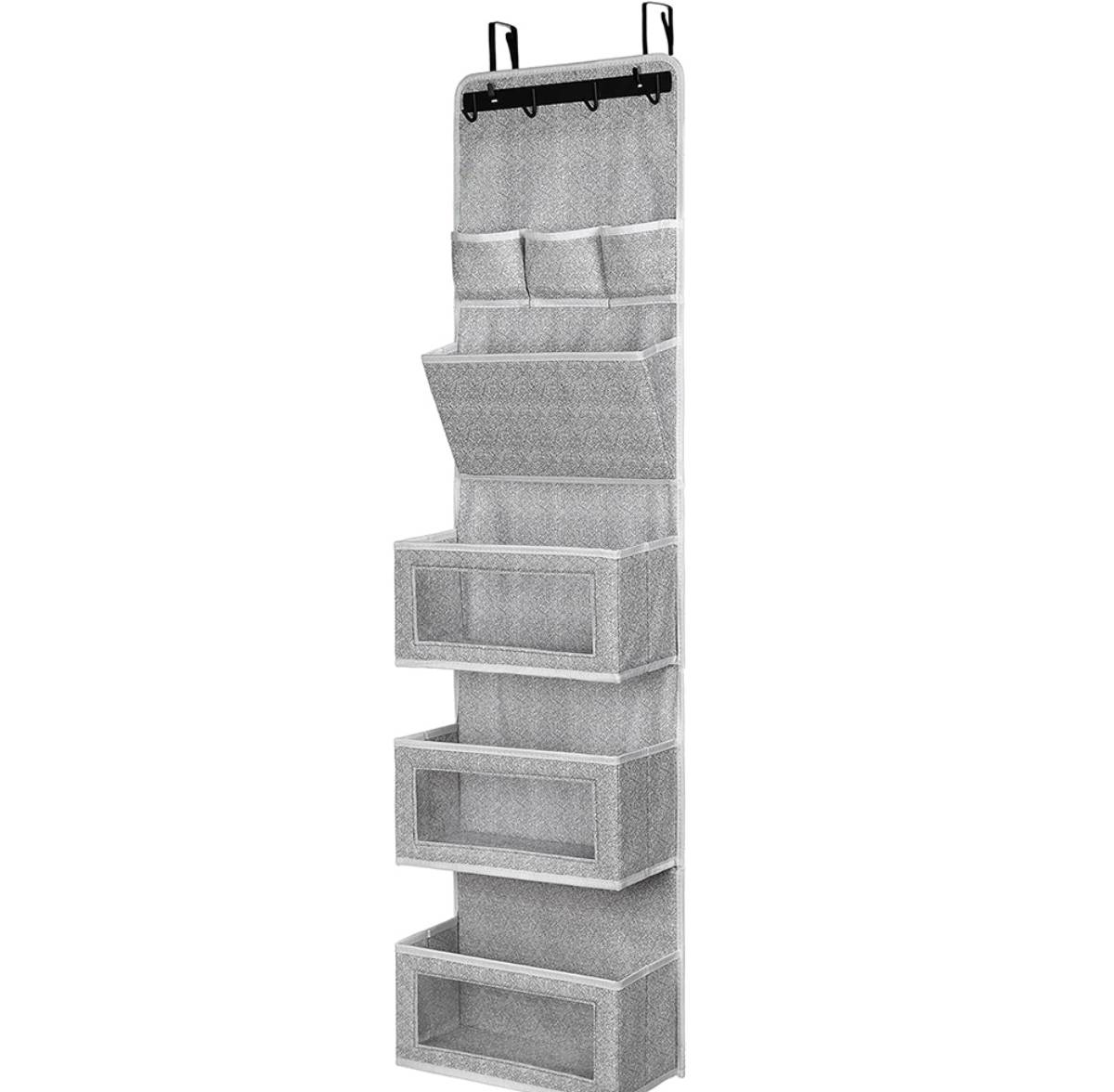 Improved Five-Story Closet Hanging Organizer Behind Storage Door