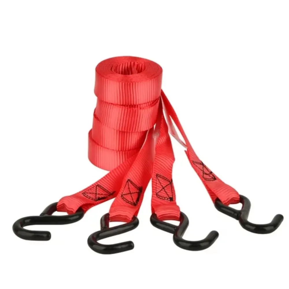 Aisport 1" x 10' Tie-Down Ratchet 300lbs WLL with S hooks 4 Pack
