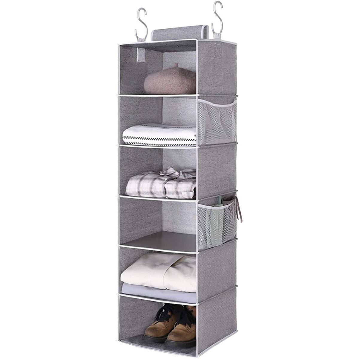 Home Closet 6 Layer Hanging Storage Handbag Clothes Hanging Organizer