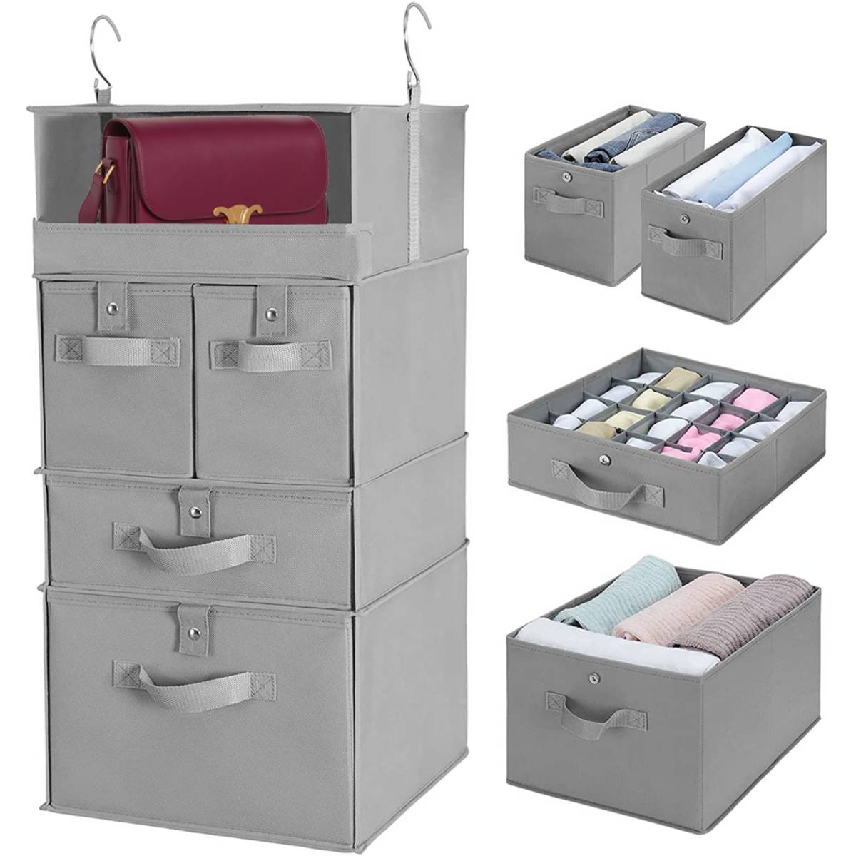 Home Organizer 4 Level Hanging Storage Closet Hanging Storage